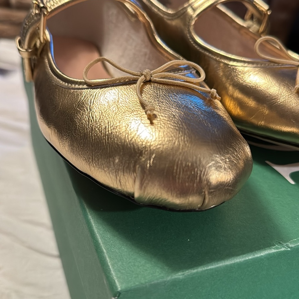 J.Crew Logan Mary Jane ballet flats shoes
crinkled metallic leather CC021 - Picture 6 of 12